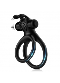 Черное эрекционное виброкольцо с подхватом мошонки Stay Hard - Boys of Toys - в Кемерово купить с доставкой