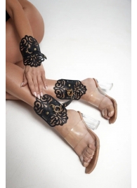 Черный фигурные оковы с золотистой фурнитурой - Crazy Handmade - купить с доставкой в Кемерово