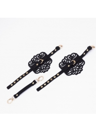 Черный фигурные оковы с золотистой фурнитурой - Crazy Handmade - купить с доставкой в Кемерово