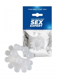 Эластичное эрекционное кольцо с двумя рядами шариков - Sex Expert - в Кемерово купить с доставкой