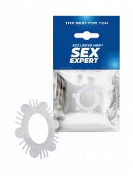 Эластичное эрекционное кольцо с шипиками и шариками - Sex Expert - в Кемерово купить с доставкой