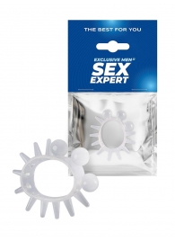 Эластичное эрекционное кольцо с шариками и лучами - Sex Expert - в Кемерово купить с доставкой