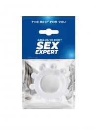 Прозрачное эрекционное кольцо со стимулирующими шариками - Sex Expert - в Кемерово купить с доставкой