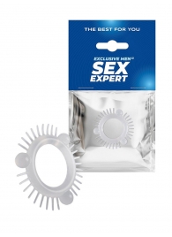Эластичное эрекционное кольцо с 3 шариками и шипами - Sex Expert - в Кемерово купить с доставкой