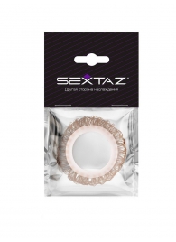 Эрекционное кольцо с бежевыми «ресничками» - Sextaz - в Кемерово купить с доставкой