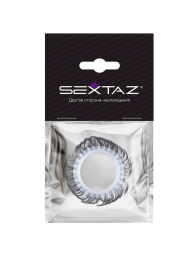 Эластичное эрекционное колечко с черными «ресничками» - Sextaz - в Кемерово купить с доставкой