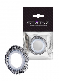 Эластичное эрекционное колечко с черными «ресничками» - Sextaz - в Кемерово купить с доставкой