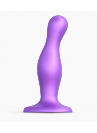 Фиолетовая насадка Strap-On-Me Dildo Plug Curvy size M - Strap-on-me - купить с доставкой в Кемерово