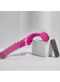 Ярко-розовый безремневой страпон Multi Orgasm Bendable Strap-On size XL с клиторальной стимуляцией - Strap-on-me - купить с доставкой в Кемерово