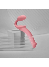 Розовый безремневой страпон Strap-on-me Semi-Realistic Bendable Strap-On size XL - Strap-on-me - купить с доставкой в Кемерово