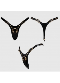 Черный пояс для фиксации насадок Strap-On-Me Leatherette Harness Fabulous - Strap-on-me - купить с доставкой в Кемерово