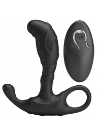 Черный изогнутый массажёр простаты с вибрацией и пультом ДУ - Baile - в Кемерово купить с доставкой
