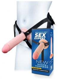 Мужской полый страпон на регулируемых ремешках - 22 см. - Sex Expert - купить с доставкой в Кемерово
