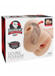 Телесный мастурбатор с вибрацией Double Pounder Vibrating Squeeze Stroker - Pipedream - в Кемерово купить с доставкой