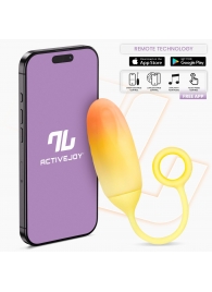 Желтое интерактивное виброяйцо Double Layer Egg - Intoyou