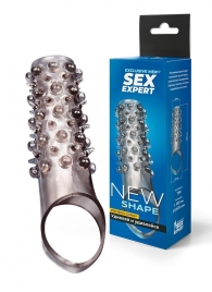 Дымчатая насадка на пенис с шипами и выпуклостями - 12 см. - Sex Expert - в Кемерово купить с доставкой
