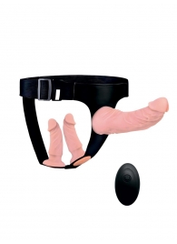 Женский страпон с 3 насадками и вибрацией - Erowoman-Eroman - купить с доставкой в Кемерово