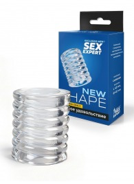 Прозрачная сквозная насадка на пенис с ребрышками - Sex Expert - в Кемерово купить с доставкой