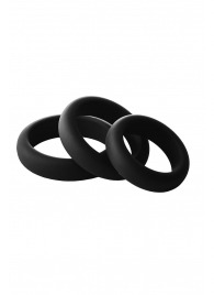 Набор из 3 черных эрекционных колец Smooth Silicone Cockring Pack - Dream Toys - в Кемерово купить с доставкой