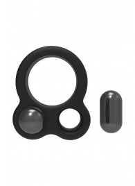 Черное эрекционное кольцо с утяжелителями Cockring Dual Weight - Dream Toys - в Кемерово купить с доставкой