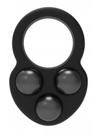 Черное эрекционное кольцо с утяжелителями - Dream Toys - в Кемерово купить с доставкой
