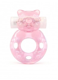 Розовое эрекционное виброкольцо в форме мишки - 1137 - в Кемерово купить с доставкой