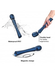 Синий вибромассажёр с насадками Man.wand Edgy - Manwan - в Кемерово купить с доставкой