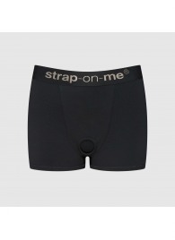 Черные трусики-боксеры для фиксации насадок Strap-on-me Harness Lingerie Allure - size XS - Strap-on-me - купить с доставкой в Кемерово
