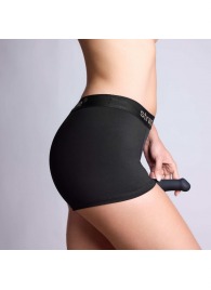 Черные трусики-боксеры для фиксации насадок Strap-on-me Harness Lingerie Allure - size M - Strap-on-me - купить с доставкой в Кемерово