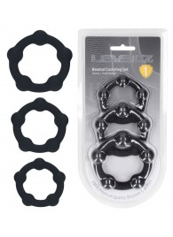 Набор из 3 эрекционных колец Beaded Silicone Cockring Set - Shots Media BV - в Кемерово купить с доставкой