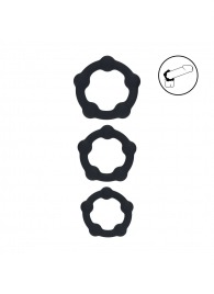 Набор из 3 эрекционных колец Beaded Silicone Cockring Set - Shots Media BV - в Кемерово купить с доставкой