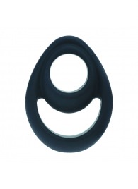 Черное эрекционное кольцо Double Ergo Silicone Cockring - Shots Media BV - в Кемерово купить с доставкой