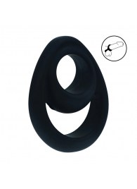 Черное эрекционное кольцо Double Ergo Silicone Cockring - Shots Media BV - в Кемерово купить с доставкой