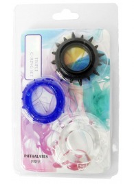 Набор из 3 эрекционных колец разного цвета и рельефа - Boys of Toys - в Кемерово купить с доставкой