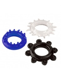 Набор из 3 эрекционных колец разного цвета и рельефа - Boys of Toys - в Кемерово купить с доставкой