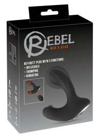 Черная анальная вибропробка с функцией расширения RC Butt Plug with 3 functions - Orion - в Кемерово купить с доставкой