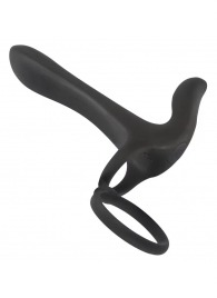 Черная насадка на член с вибрацией Couple’s Vibrator - Orion - в Кемерово купить с доставкой