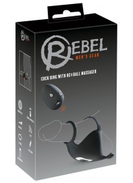 Черная вибронасадка для эрекции и стимуляции мошонки Cock ring with RC ball massager - Orion - в Кемерово купить с доставкой