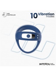 Синее интерактивное эрекционное виброкольцо Rank - Intoyou - в Кемерово купить с доставкой