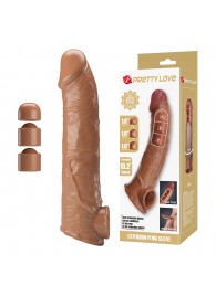 Карамельный фаллоудлинитель с подхватом мошонки Silas - 26 см. - Baile - в Кемерово купить с доставкой