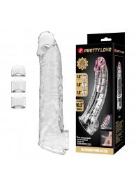 Прозрачный фаллоудлинитель с подхватом мошонки Silas - 26 см. - Baile - в Кемерово купить с доставкой