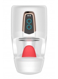 Белый мастурбатор с язычком и возвратно-поступательными движениями - Secwell - в Кемерово купить с доставкой