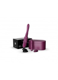 Фиолетовая секс-машина с функцией нагрева, насадками и присоской Sesh - Zalo - купить с доставкой в Кемерово