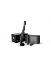 Черная секс-машина с функцией нагрева, насадками и присоской Sesh - Zalo - купить с доставкой в Кемерово