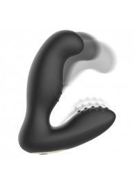 Черный вибромассажер простаты с ротацией и пультом ДУ - Ibiza - в Кемерово купить с доставкой