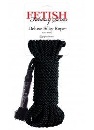 Черная веревка для фиксации Deluxe Silky Rope - 9,75 м. - Pipedream - купить с доставкой в Кемерово