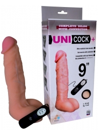Фаллическая насадка Харнесс UNICOCK 9  с вибрацией - 24 см. - LOVETOY (А-Полимер) - купить с доставкой в Кемерово