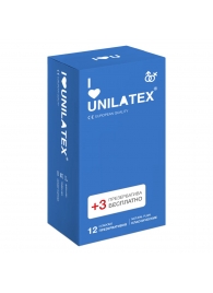 Классические презервативы Unilatex Natural Plain - 12 шт. + 3 шт. в подарок - Unilatex - купить с доставкой в Кемерово