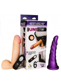 Вибрострапон с двумя насадками UniStrap - 18 и 18 см. - LOVETOY (А-Полимер) - купить с доставкой в Кемерово