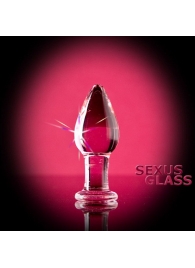 Стеклянная анально-вагинальная пробка - 11 см. - Sexus купить с доставкой в интернет-магазине Orgasmix в Кемерово Стеклянная анально-вагинальная пробка - 11 см. - Sexus
